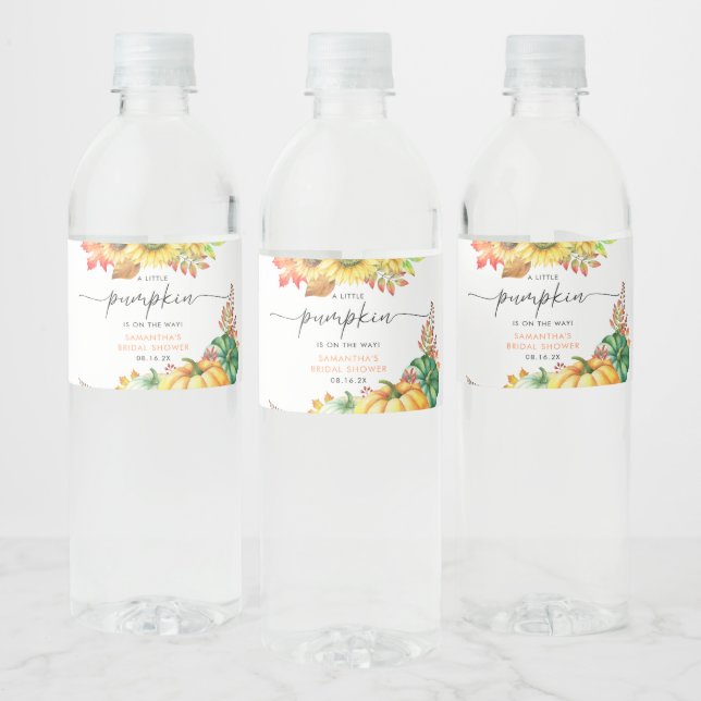 Étiquette Pour Bouteilles D'eau Baby shower d'automne neutre pour le petit Citroui (Bouteilles)