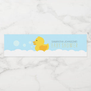 Étiquette Pour Bouteilles D'eau Baby shower de bain à bulle en caoutchouc jaune
