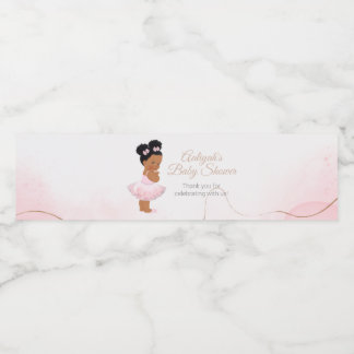 Étiquette Pour Bouteilles D'eau Baby shower de ballerine princesse rose