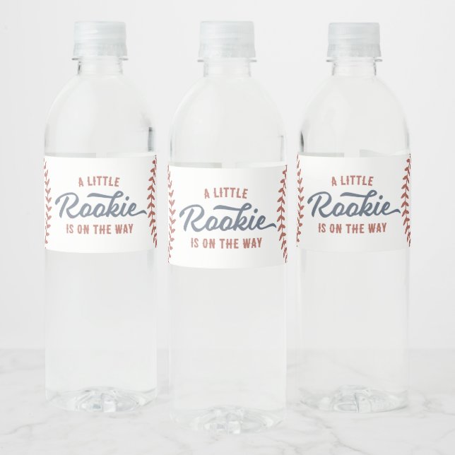 Étiquette Pour Bouteilles D'eau Baby shower de base-ball Little Rookie (Bouteilles)