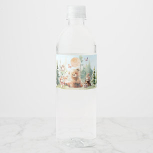 Étiquette Pour Bouteilles D'eau Baby shower de bois de Beary Cute