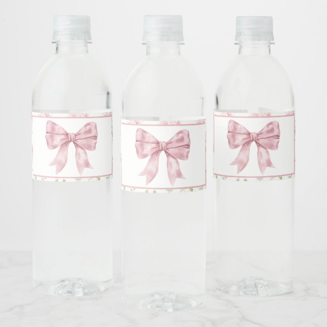 Étiquette Pour Bouteilles D'eau Baby shower de boue rose (Bouteilles)