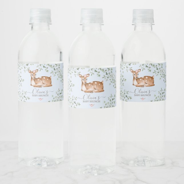 Étiquette Pour Bouteilles D'eau Baby shower de cerfs de bois (Bouteilles)