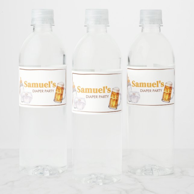 Étiquette Pour Bouteilles D'eau Baby shower de fête de la bière (Bouteilles)