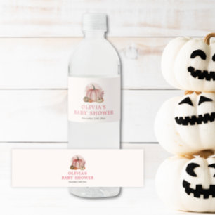 Étiquette Pour Bouteilles D'eau Baby shower de fille de chute rose petit Citrouill