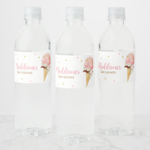 Étiquette Pour Bouteilles D'eau Baby shower de glace rose