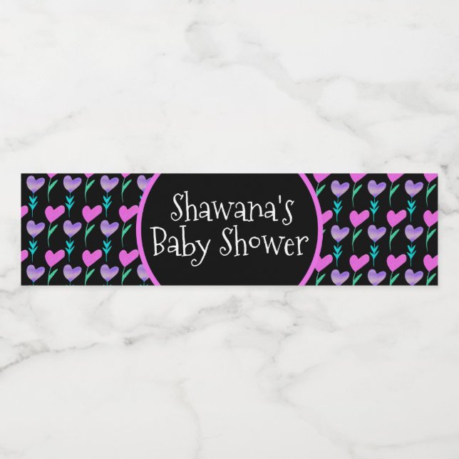 Étiquette Pour Bouteilles D'eau Baby shower de la fête des Valentines du coeur (Étiquettes simples)