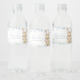 Étiquette Pour Bouteilles D'eau Baby shower de lapin bleu