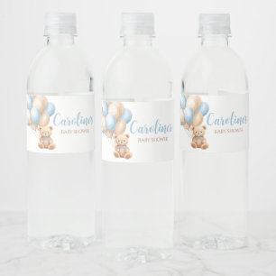 Étiquette Pour Bouteilles D'eau Baby shower de l'ours bleu Boho