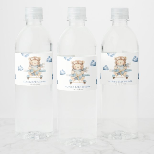 Étiquette Pour Bouteilles D'eau Baby shower de l'ours en peluche (Bouteilles)