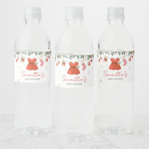 Étiquette Pour Bouteilles D'eau Baby shower de Noël Girl Red Père Noël