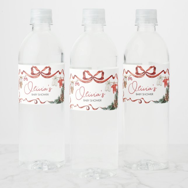 Étiquette Pour Bouteilles D'eau Baby shower de Noël père Noël Baby Clothes (Bouteilles)