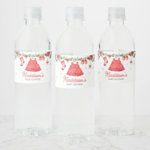 Étiquette Pour Bouteilles D'eau Baby shower de Noël Red Père Noël