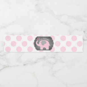 Étiquette Pour Bouteilles D'eau Baby shower de point de filles de jumeau