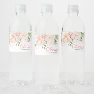 Étiquette Pour Bouteilles D'eau Baby shower de printemps rose pâle