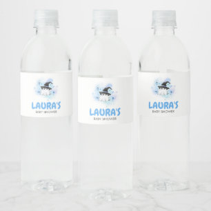 Étiquette Pour Bouteilles D'eau Baby shower de sorcière Blue Little Boo Ghost