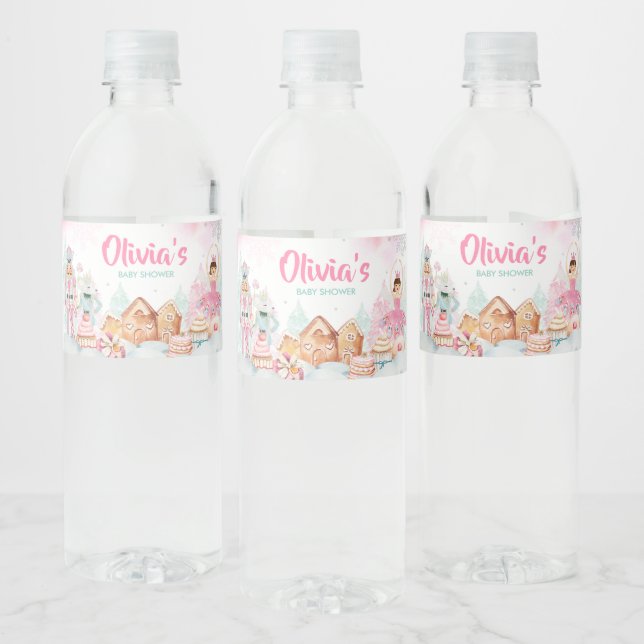 Étiquette Pour Bouteilles D'eau Baby shower des flocons d'hiver de Nutcracker (Bouteilles)