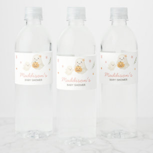 Étiquette Pour Bouteilles D'eau Baby shower d'Halloween de Little Boo rose