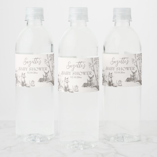 Étiquette Pour Bouteilles D'eau Baby shower d'hiver Whimsical (Bouteilles)