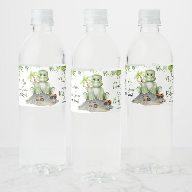 Étiquette Pour Bouteilles D'eau Baby shower Dinosaur Boy (Bouteilles)