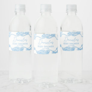 Étiquette Pour Bouteilles D'eau Baby shower d'ours bleu bleu français