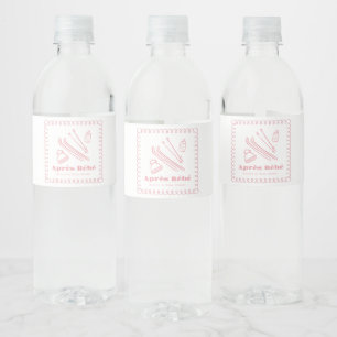 Étiquette Pour Bouteilles D'eau Baby shower Fille Après Bébé, Dessiné À La Main Ro