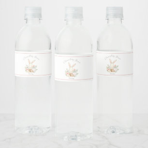 Étiquette Pour Bouteilles D'eau Baby shower fille lapin rose roux lapin lapin