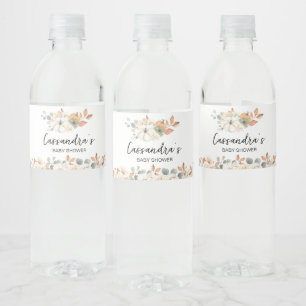 Étiquette Pour Bouteilles D'eau Baby shower Floral Little Citrouille automne