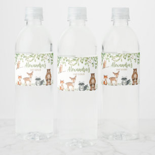 Étiquette Pour Bouteilles D'eau Baby shower forestier verdoyant