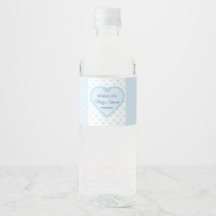 Baby Shower Garçon Cœur en Dentelle Gingham Bleu