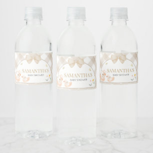Étiquette Pour Bouteilles D'eau Baby Shower Gingham pour Petit Fou Rieur