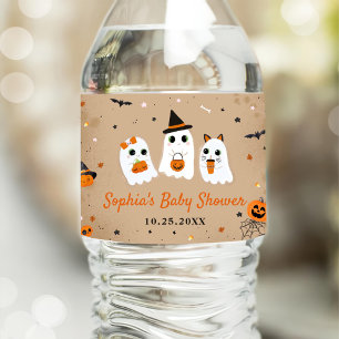 Étiquette Pour Bouteilles D'eau Baby shower Halloween Cute Ghost