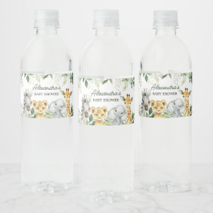 Étiquette Pour Bouteilles D'eau Baby shower Jungle Safari Animaux
