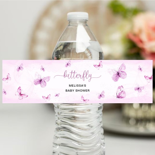 Étiquette Pour Bouteilles D'eau Baby Shower Papillon (Créateur téléchargé)