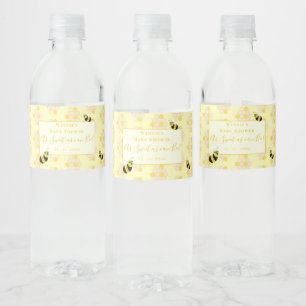 Étiquette Pour Bouteilles D'eau Baby shower personnalisé Pastel Yellow Bumble