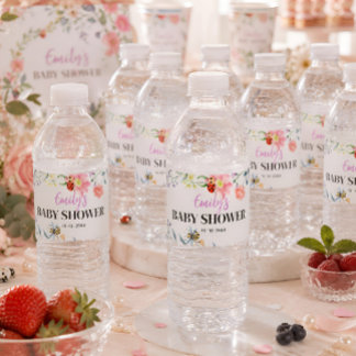 Étiquette Pour Bouteilles D'eau Baby Shower Petit Bug de l'Amour Personnalisé