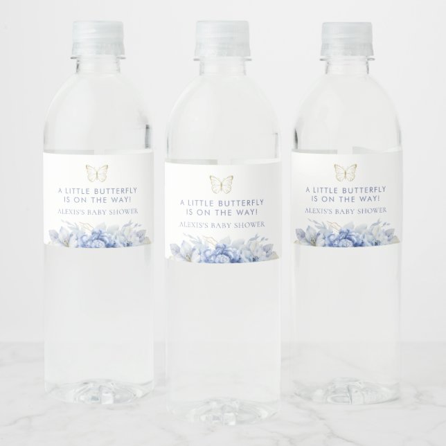 Étiquette Pour Bouteilles D'eau Baby shower petit papillon (Bouteilles)