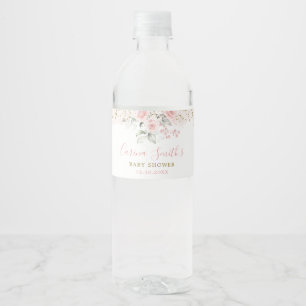 Étiquette Pour Bouteilles D'eau Baby shower Rose minimaliste rose pâle