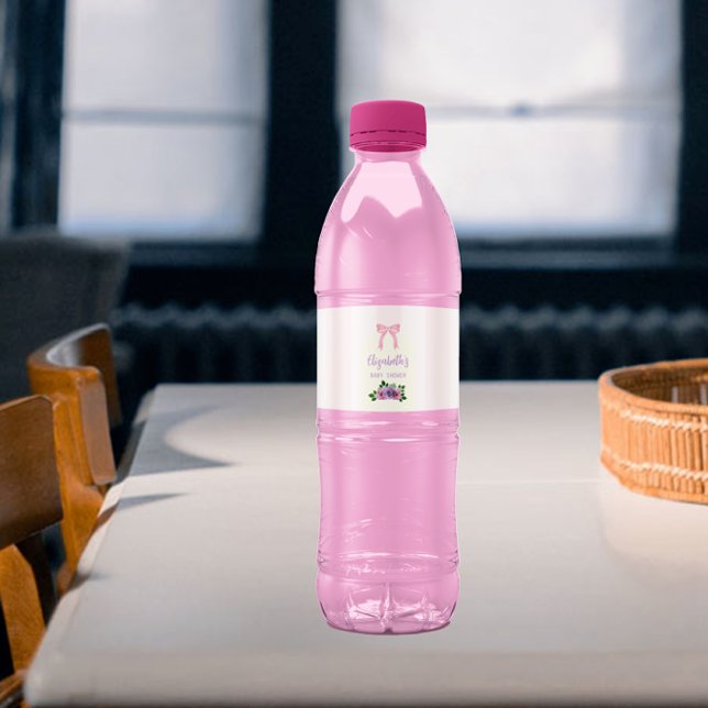 Étiquette Pour Bouteilles D'eau Baby shower rose Rose (Créateur téléchargé)