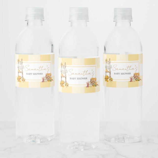 Étiquette Pour Bouteilles D'eau Baby shower rustique petit Citrouille (Bouteilles)