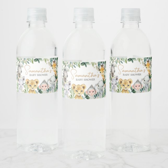 Étiquette Pour Bouteilles D'eau Baby shower Safari Wild One (Bouteilles)