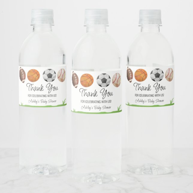 Étiquette Pour Bouteilles D'eau Baby shower sportif Favoriser (Bouteilles)