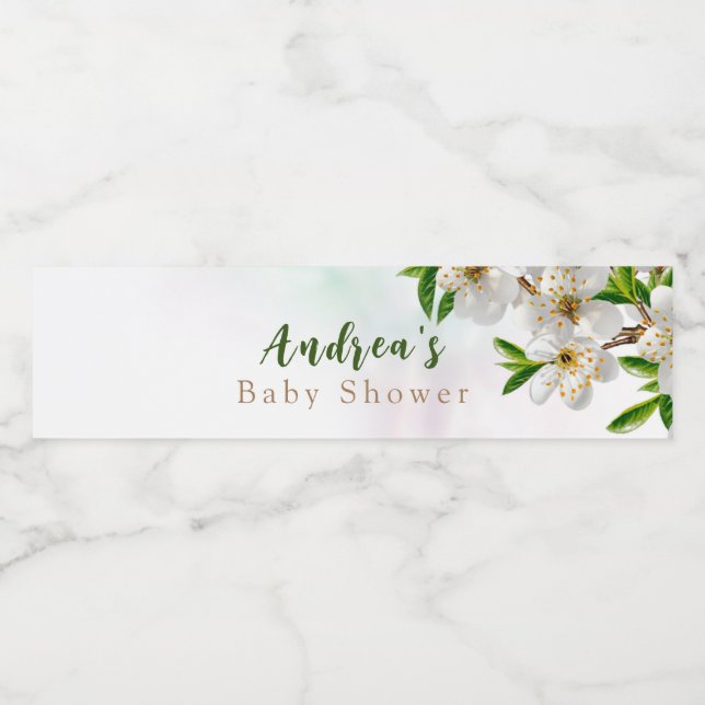 Étiquette Pour Bouteilles D'eau Baby shower Spring Baby in Bloom (Étiquettes simples)