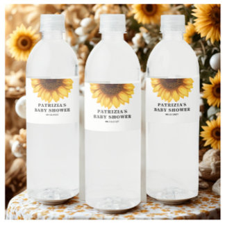 Étiquette Pour Bouteilles D'eau Baby Shower Tournesol