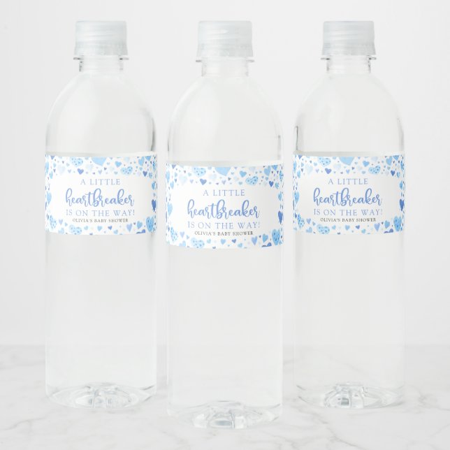 Étiquette Pour Bouteilles D'eau Baby shower Valentine Blue Little Sweetheart (Bouteilles)
