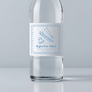 Étiquette Pour Bouteilles D'eau Bachelorette D'Hiver Après-Ski Bleu À Main
