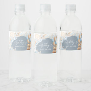 Étiquette Pour Bouteilles D'eau Ballotte d'ours bleu Boho