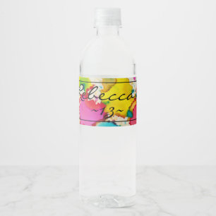 Étiquette Pour Bouteilles D'eau Bar Bat mitzvah Confetti Étiquette bouteille d'eau