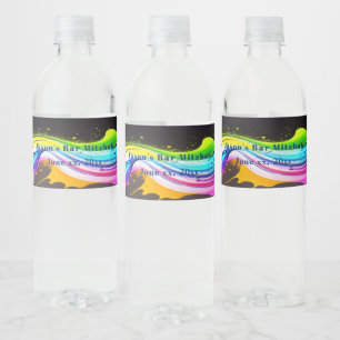 Étiquette Pour Bouteilles D'eau Bar Mitzvah, Éclaboussure de peinture vive