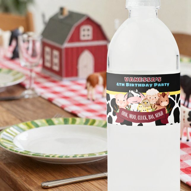 Étiquette Pour Bouteilles D'eau Barnyard Bash  (Créateur téléchargé)